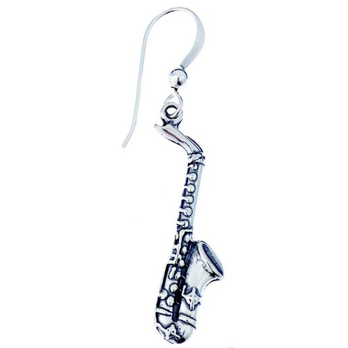 Sterling Silver Earring Saxophone