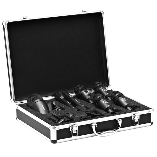 AKG DP-SESSION1 Drum Microphone Pack - 7 Mic Set with Accessories in Durable Case for Drums, Percussion, and Instruments