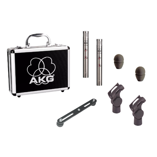 AKG C-451BST Matched Pair of C451B Small-Diaphragm Condenser Microphones with High Overload Limit and Handcrafted Capsule