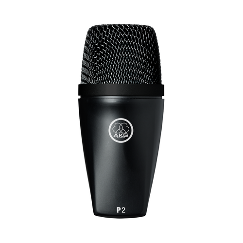 AKG P2 Dynamic Bass Instrument Microphone - Cardioid, Rugged Design, Ideal for Kick Drums & Bass Amps, All-Metal Housing, Stand Adapter Included