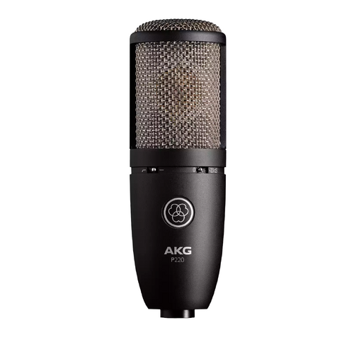 AKG P-220 Large Diaphragm True Condenser Microphone - Warm Sound, 155dB SPL, Bass-Cut Filter, Ideal for Vocals & Instruments