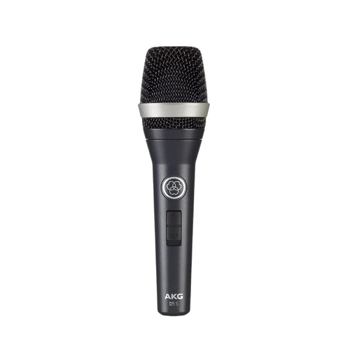 AKG D-5S Dynamic Supercardioid Vocal Microphone with Switch - Crisp Sound, Dual Shock Mount, Ideal for Live Performance