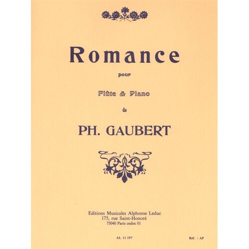 Gaubert - Romance For Flute/Piano (Softcover Book)