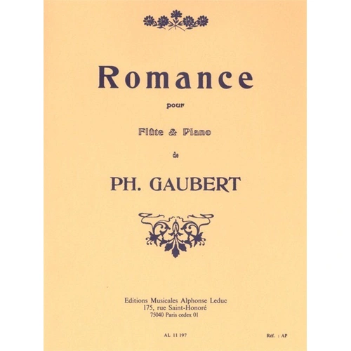 Gaubert Romance for Flute and Piano - Philippe Gaubert, Alphonse Leduc Edition