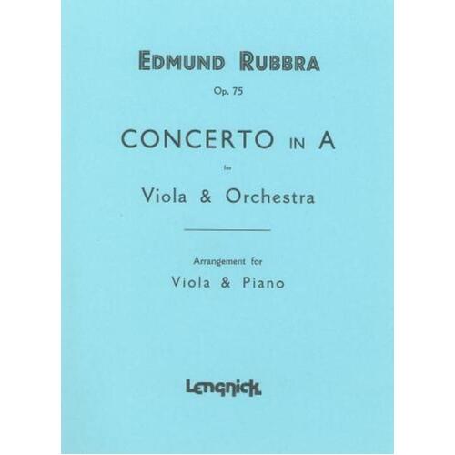 Rubbra - Concerto A Maj Op 75 Viola/Piano (Softcover Book)
