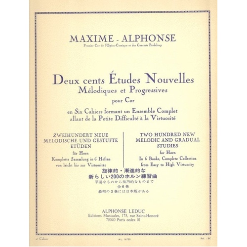 Alphonse - 200 Etudes for Horn Volume 2