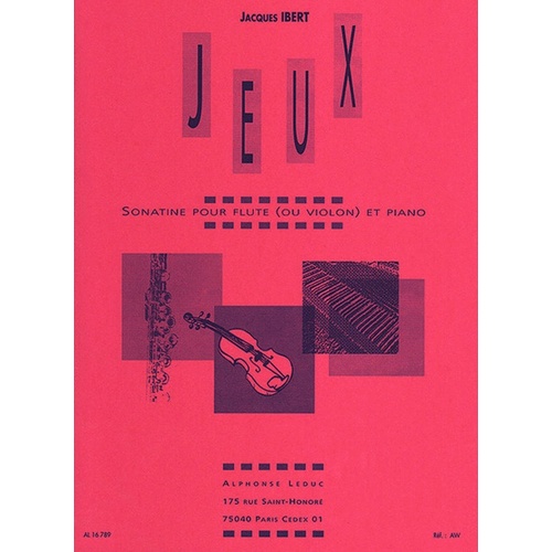 Jeux Sonatine Flute/Violin (Softcover Book)