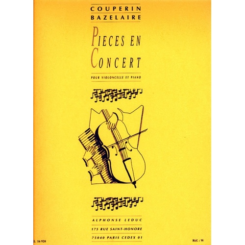 Pieces En Concert Cello And Piano (Softcover Book)