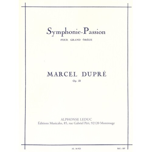 Dupre - Passion Symphony Op 23 For Organ (Softcover Book)