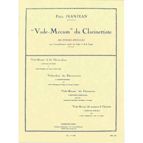 Jeanjean Vade-Mecum for Clarinet - Six Studies for Intermediate Players