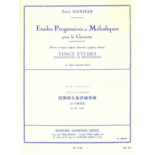 20 Easy Progressive and Melodic Studies Vol 2 for Clarinet by Paul Jeanjean