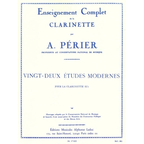 Perier - 22 Modern Studies for Solo Clarinet by Auguste Perier