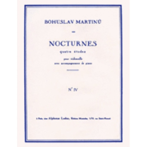 4 Nocturnes No 4 H189 Cello And Piano (Softcover Book)
