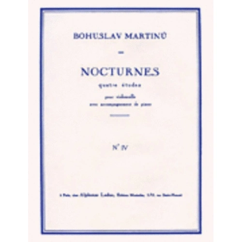 Martinu Nocturne No. 4 H189 for Cello, Composer Bohuslav Martinu, Publisher Alphonse Leduc
