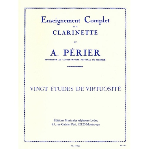 20 Virtuosic Etudes For Clarinet (Softcover Book)