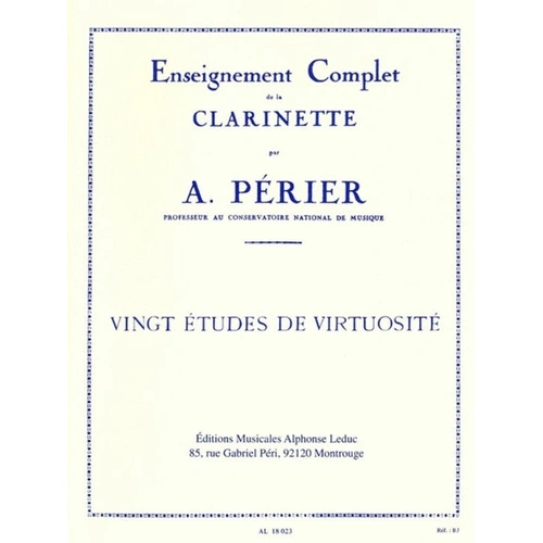 20 Virtuosic Etudes for Clarinet by Auguste Prier