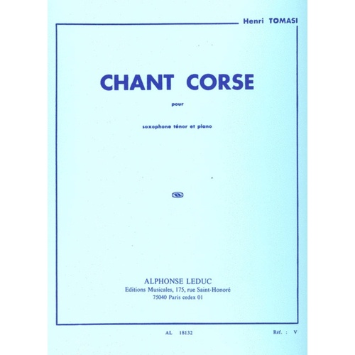 Chant Corse Tenor Sax/Piano (Softcover Book)