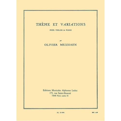 Messiaen - Theme and Variation for Violin and Piano