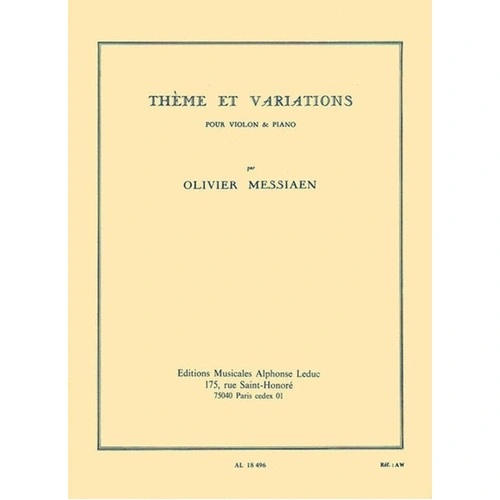 Messiaen - Theme and Variation for Violin and Piano