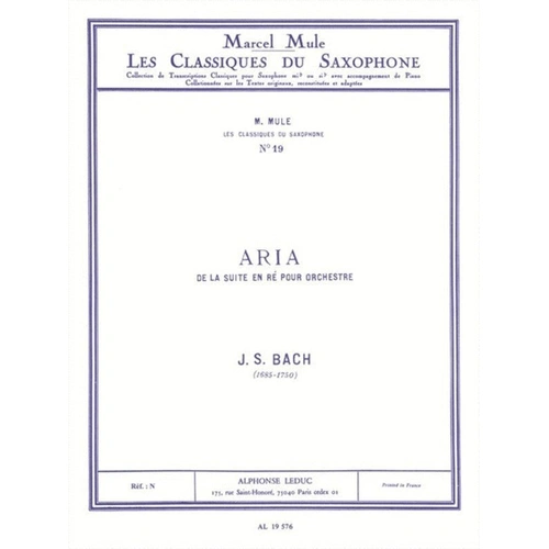 Bach - Aria from Suite in D for Alto Saxophone and Piano
