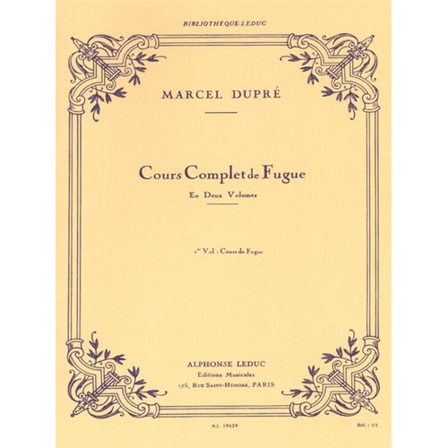 Dupre - Complete Study Of The Fugue Vol 1 Organ