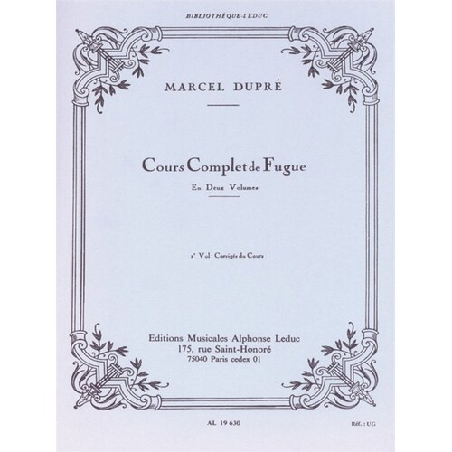 Dupre - Complete Study Of The Fugue Vol 2 Organ