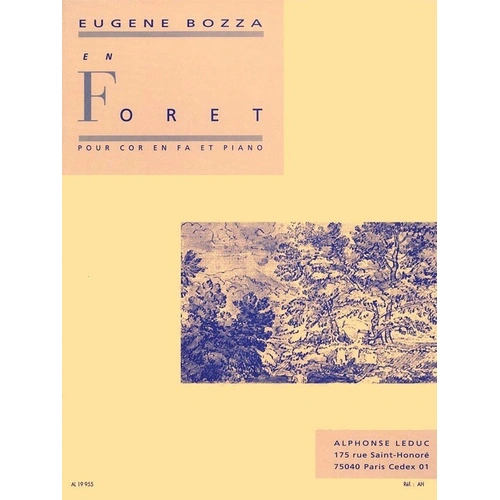 Bozza - En Foret for Horn and Piano, 12 Pages, Publisher Alphonse Leduc