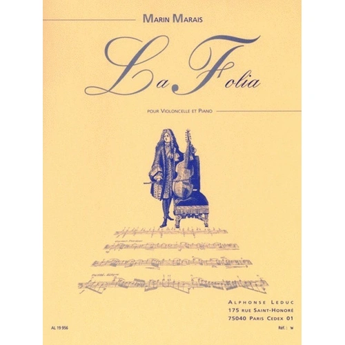 Marin La Folia Bazelaire Cello for Cello/Piano by Alphonse Leduc