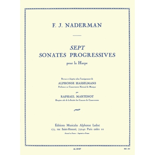 Naderman - Progressive Sonatinas Op 92 Harp (Softcover Book)