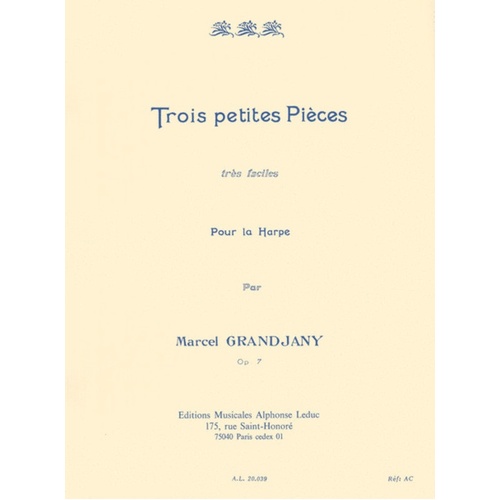 Grangjany - 3 Petites Pieces For Harp (Softcover Book)