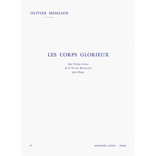 Messiaen - Les Corps Glorieux Vol 3 For Organ (Softcover Book)