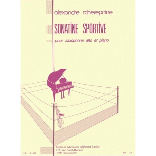 Tcherepnin Sonatine Sportive for Alto Saxophone and Piano