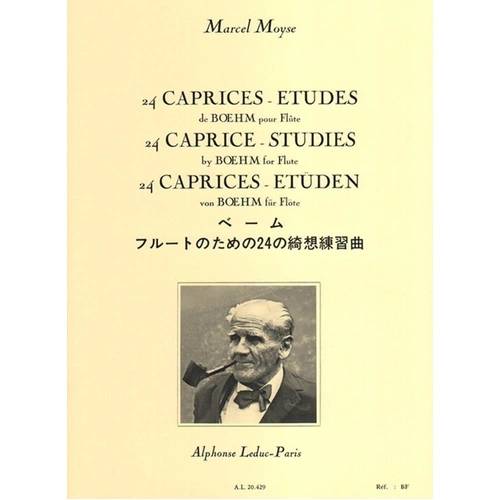 24 Caprices Studies by Boehm for Flute by Marcel Moyse, Alphonse Leduc, 16 pages