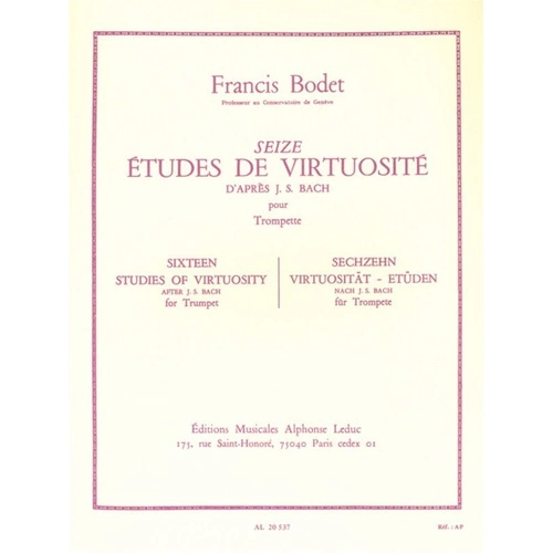 Bodet 16 Studies of Virtuosity for Trumpet after J.S. Bach