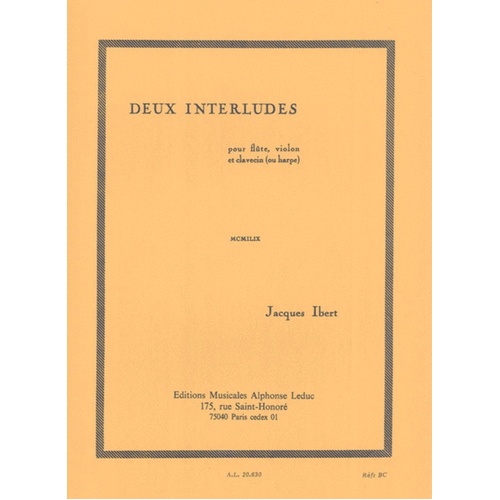 Two Interludes For Flute/Violin/Harpsichord/Harp (Softcover Book)
