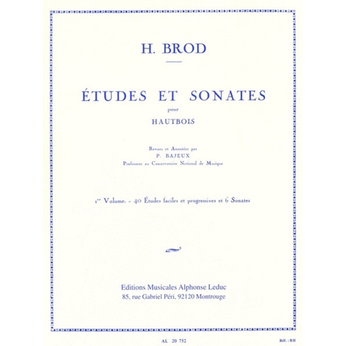 Brod - Etudes And Sonatas Vol 1 Oboe (Softcover Book)