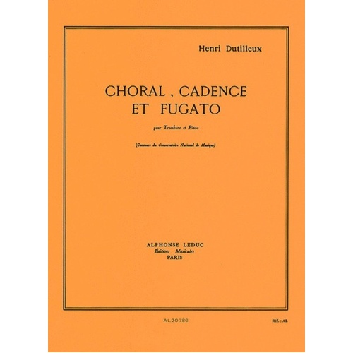 Dutilleux - Choral Cadence et Fugato for Trombone and Piano