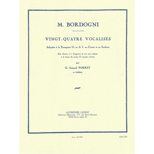 24 Vocalises for Trumpet Solos Book by Marco Bordogni