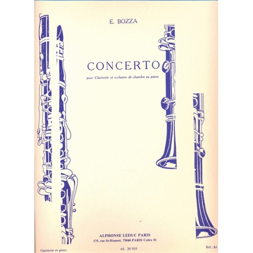 Bozza - Concerto For Clarinet/Piano (Softcover Book)