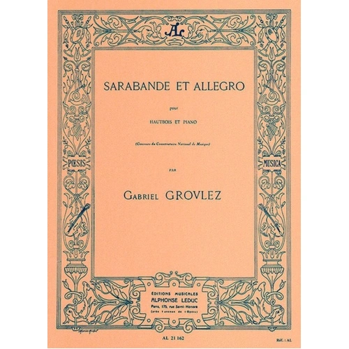 Grovlez - Sarabande et Allegro for Oboe and Piano