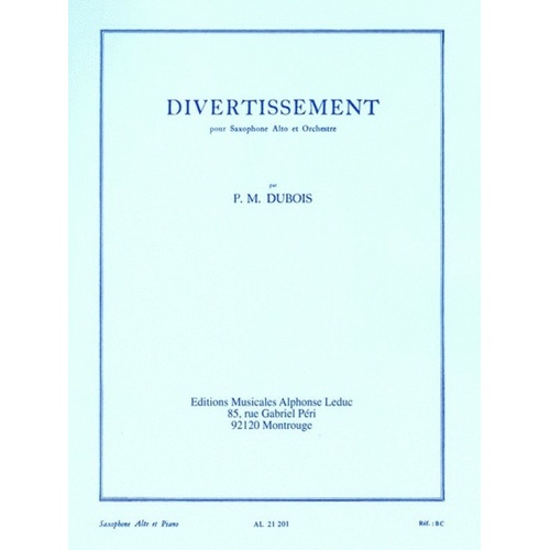 Dubois - Divertissement for Alto Saxophone and Piano