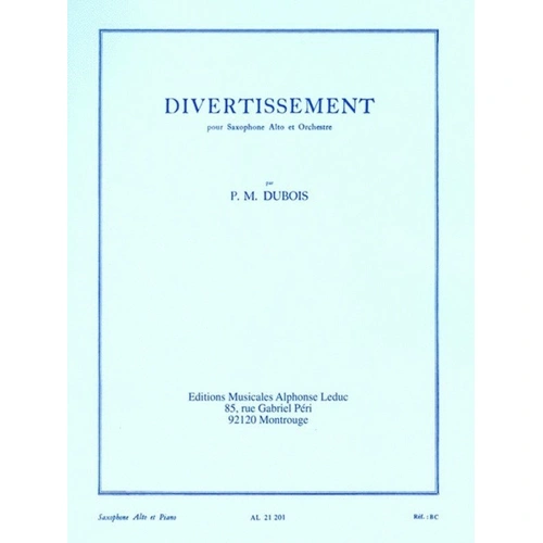 Dubois Divertissement for Alto Saxophone and Piano