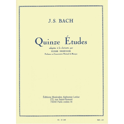15 Etudes After J S Bach For Clarinet (Softcover Book)