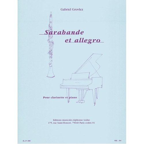Grovlez - Sarabande And Allegro For Clarinet/Piano (Softcover Book)