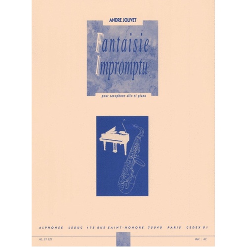 Jolivet - Fantasie Impromptu Alto Sax/Piano (Softcover Book)