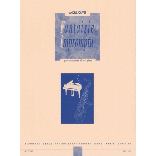 Jolivet Fantasie Impromptu for Alto Saxophone and Piano