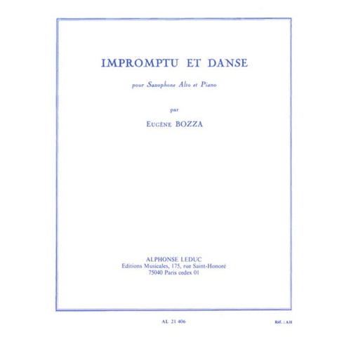 Bozza - Impromptu And Dance Alto Sax/Piano (Softcover Book)