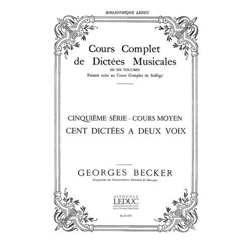 Becker - Cours Complet De Dictees Vol 5 Bl784