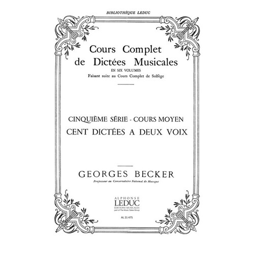 Becker - Cours Complet De Dictees Vol 5 Bl784