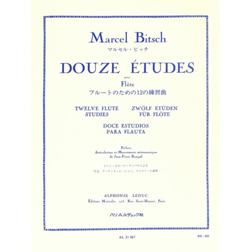 Bitsch - 12 Etudes For Flute (Softcover Book)